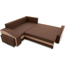 Диван угловой Magnifico Meble Grande Right Shelf/Left Puffs Bonell Mikrofaza 20/Mikrofaza 48 Left (Brown/Cappuccino) Thumb