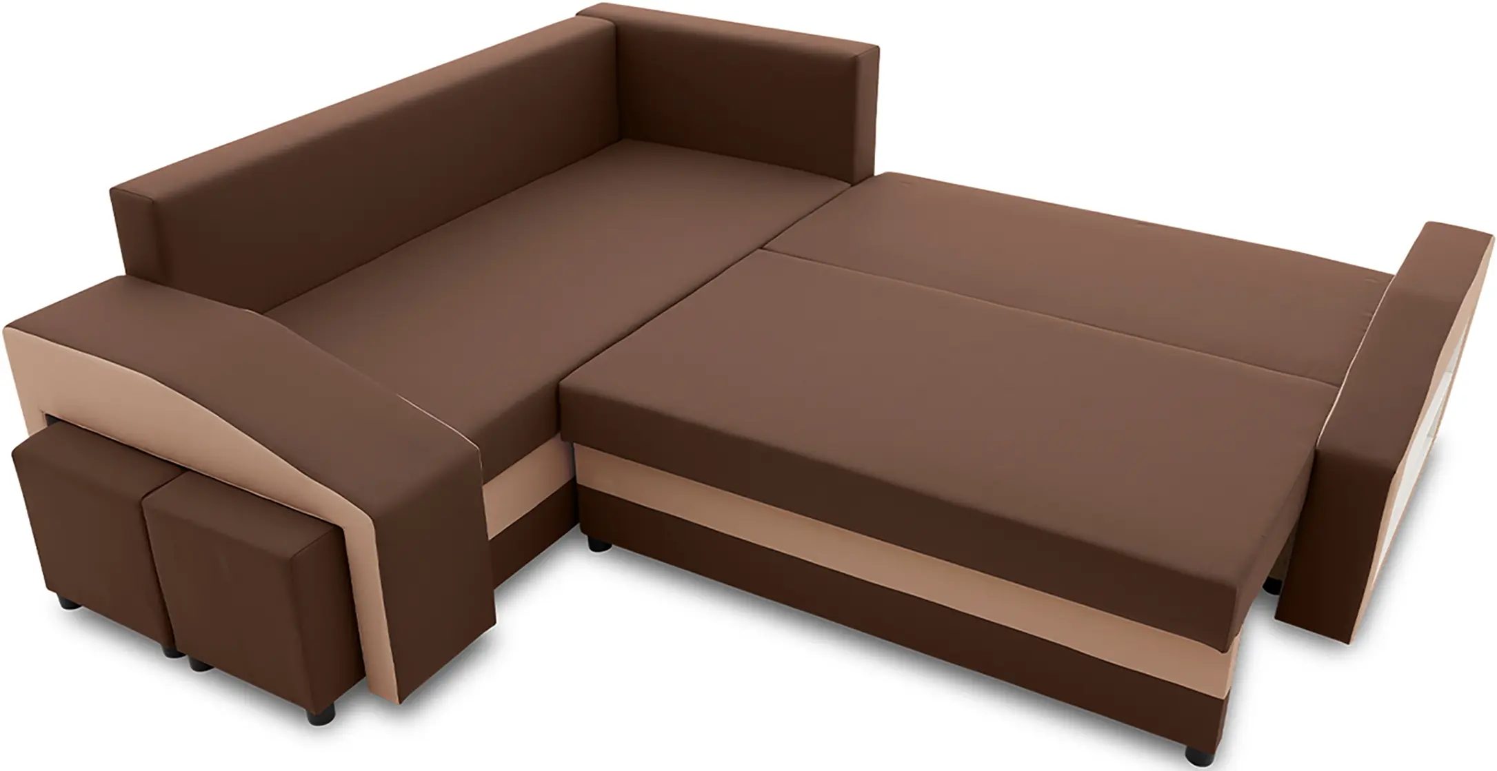 Диван угловой Magnifico Meble Grande Right Shelf/Left Puffs Bonell Mikrofaza 20/Mikrofaza 48 Left (Brown/Cappuccino) - 5