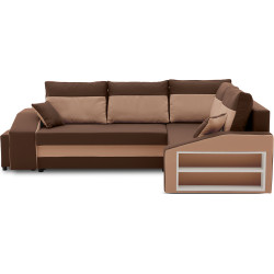 Canapea de colt Magnifico Meble Grande Right Shelf/Left Puffs Bonell Mikrofaza 20/Mikrofaza 48 Right (Brown/Cappuccino) Thumb