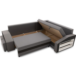 Диван угловой Magnifico Meble Grande Right Shelf/Left Puffs Bonell Mikrofaza 27/Mikrofaza 15 Right (Grey/Black) Thumb