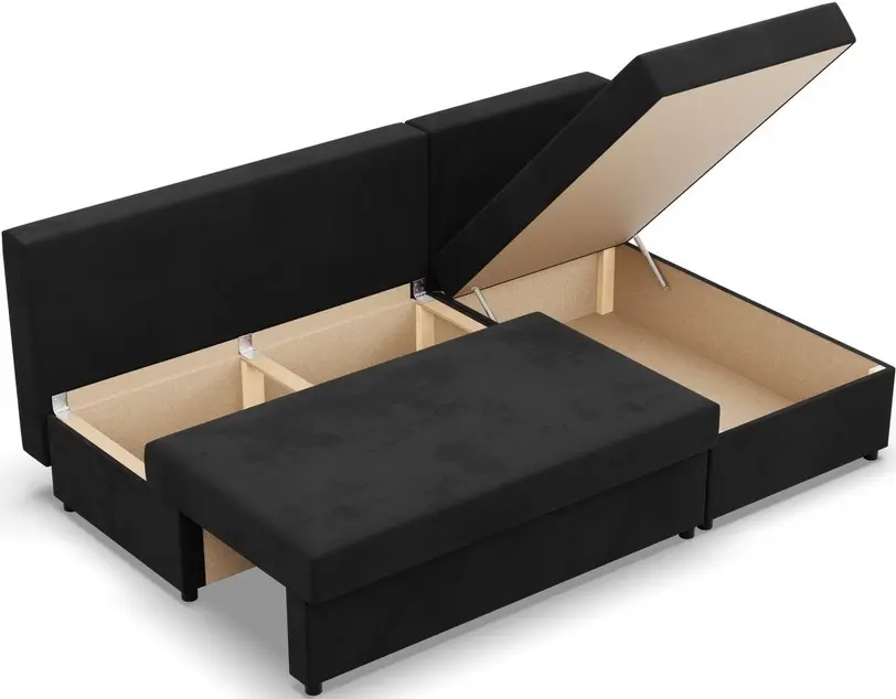 Диван угловой Magnifico Meble Kemi Right Bonell Mikrofaza 15 (Black)