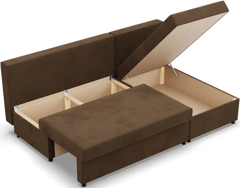 Диван угловой Magnifico Meble Kemi Right Bonell Mikrofaza 20 (Brown) - 4