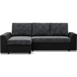 Диван угловой Magnifico Meble Lugo LL Lawa 17/Real 11 Left (Dark Grey/Black) Thumb