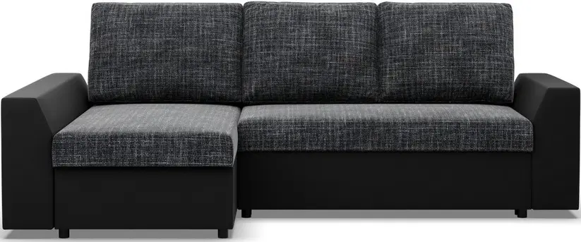 Диван угловой Magnifico Meble Lugo LL Lawa 17/Real 11 Left (Dark Grey/Black)