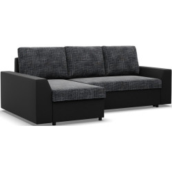 Диван угловой Magnifico Meble Lugo LL Lawa 17/Real 11 Left (Dark Grey/Black) Thumb