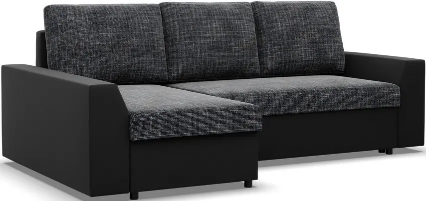 Диван угловой Magnifico Meble Lugo LL Lawa 17/Real 11 Left (Dark Grey/Black)