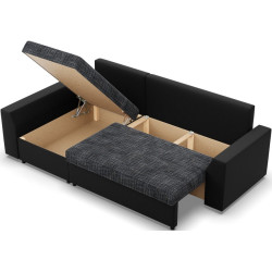 Диван угловой Magnifico Meble Lugo LL Lawa 17/Real 11 Left (Dark Grey/Black) Thumb