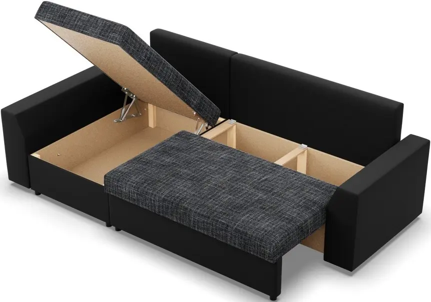 Диван угловой Magnifico Meble Lugo LL Lawa 17/Real 11 Left (Dark Grey/Black)