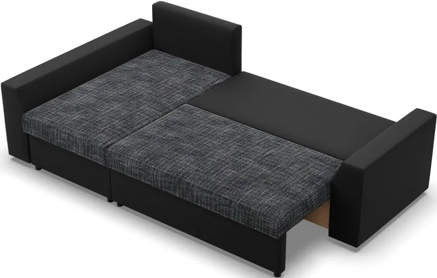 Диван угловой Magnifico Meble Lugo LL Lawa 17/Real 11 Left (Dark Grey/Black)