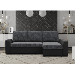 Диван угловой Magnifico Meble Lugo LL Lawa 17/Real 11 Right (Dark Grey/Black)