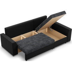 Диван угловой Magnifico Meble Lugo LL Lawa 17/Real 11 Right (Dark Grey/Black) Thumb