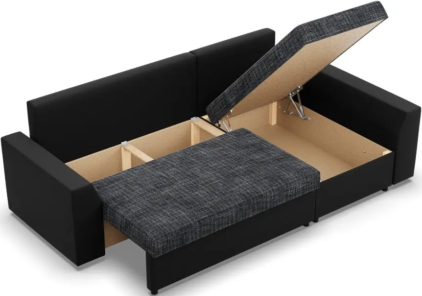 Диван угловой Magnifico Meble Lugo LL Lawa 17/Real 11 Right (Dark Grey/Black)