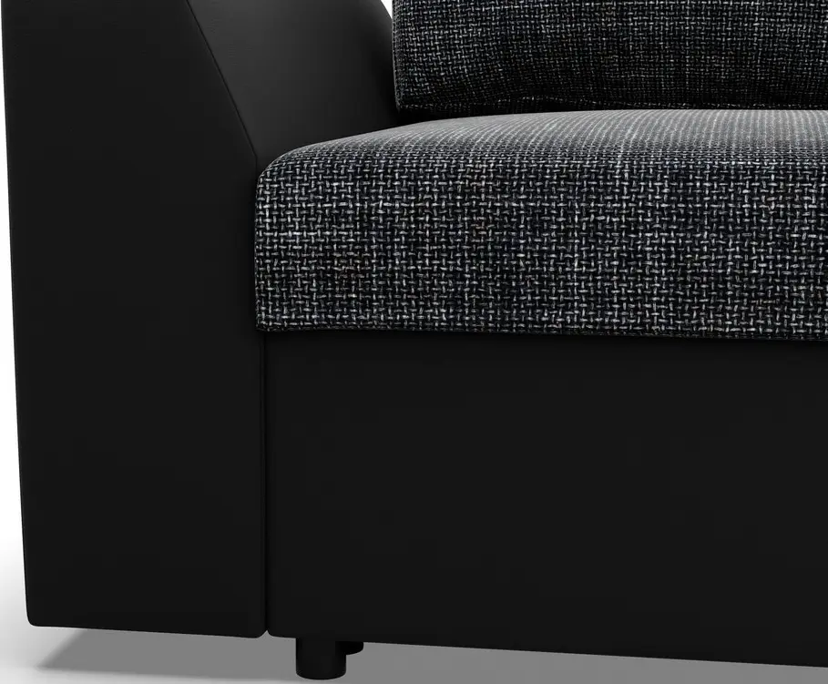 Диван угловой Magnifico Meble Lugo LL Lawa 17/Real 11 Right (Dark Grey/Black)