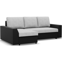 Диван угловой Magnifico Meble Lugo LL Lawa 9/Real 11 Left (Light Grey/Black) Thumb