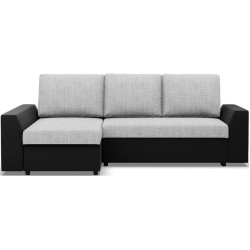 Диван угловой Magnifico Meble Lugo LL Lawa 9/Real 11 Left (Light Grey/Black) Thumb