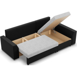 Диван угловой Magnifico Meble Lugo LL Lawa 9/Real 11 Right (Light Grey/Black) Thumb