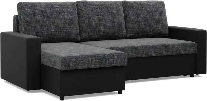 Canapea de colt Magnifico Meble Luna LL Lawa 17/Real 11 Left (Dark Grey/Black) - 2