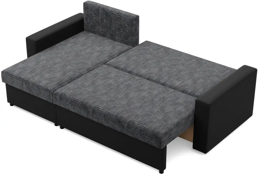 Canapea de colt Magnifico Meble Luna LL Lawa 17/Real 11 Left (Dark Grey/Black) - 5