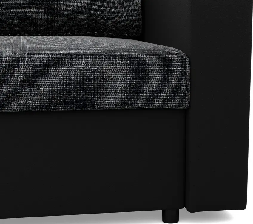 Canapea de colt Magnifico Meble Luna LL Lawa 17/Real 11 Left (Dark Grey/Black) - 7