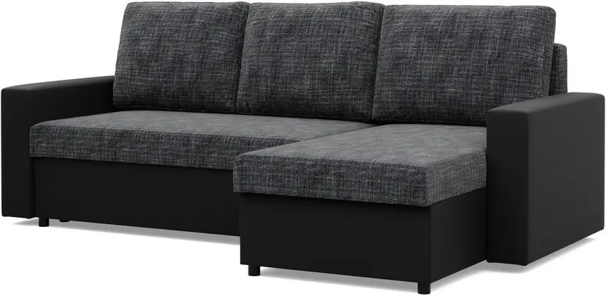 Canapea de colt Magnifico Meble Luna LL Lawa 17/Real 11 Right (Dark Grey/Black) - 2