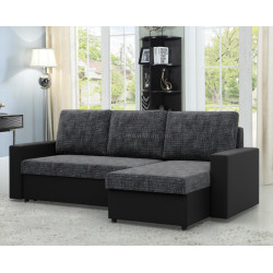 Диван угловой Magnifico Meble Luna LL Lawa 17/Real 11 Right (Dark Grey/Black)