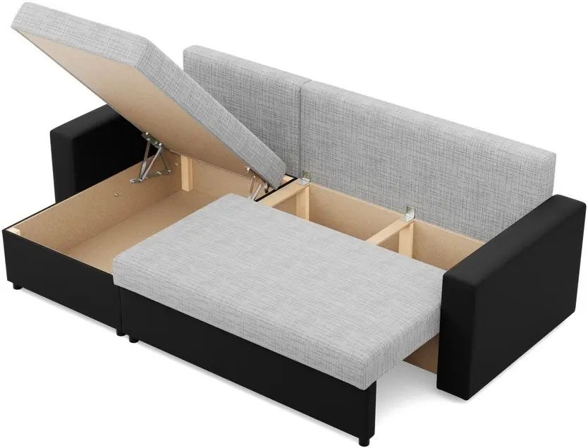 Диван угловой Magnifico Meble Luna LL Lawa 9/Real 11 Left (Light Grey/Black) - 4