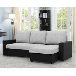 Диван угловой Magnifico Meble Luna LL Lawa 9/Real 11 Right (Light Grey/Black)