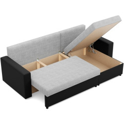 Диван угловой Magnifico Meble Luna LL Lawa 9/Real 11 Right (Light Grey/Black) Thumb