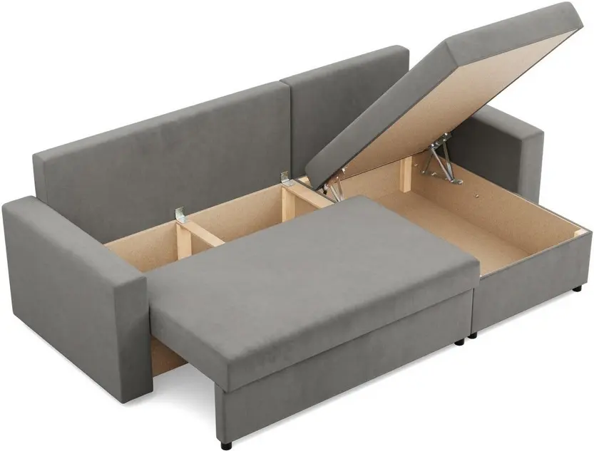 Canapea de colt Magnifico Meble Neo LL Straight Bonell Kronos 15 (Light Grey) - 4