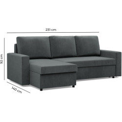 Диван угловой Magnifico Meble Neo LL Straight Bonell Kronos 34 (Dark Grey) Thumb