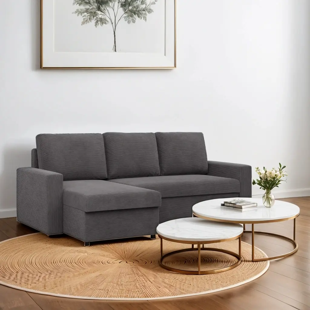 Диван угловой Magnifico Meble Neo LL Straight Bonell Poso 022 (Dark Grey)