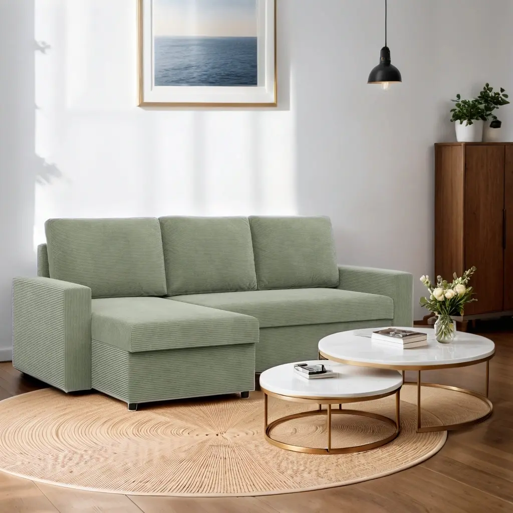 Диван угловой Magnifico Meble Neo LL Straight Bonell Poso 047 (Olive)