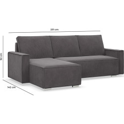 Диван угловой Magnifico Meble Noto LL Poso 022 (Dark Grey) Thumb