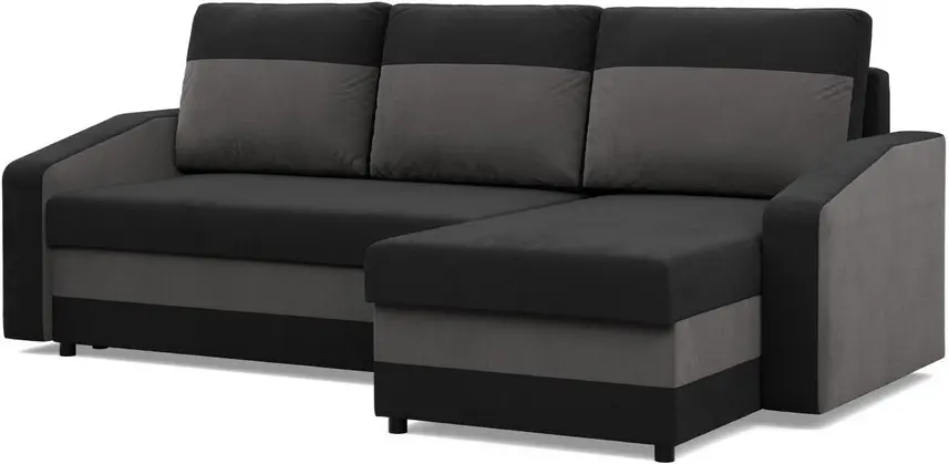 Canapea de colt Magnifico Meble Orion LL Bonell Mikrofaza 15/Mikrofaza 27 Right (Black/Grey)