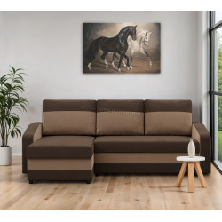 Canapea de colt Magnifico Meble Orion LL Bonell Mikrofaza 20/Mikrofaza 48 Left (Brown/Cappuccino)