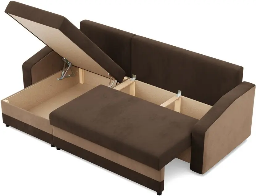 Диван угловой Magnifico Meble Orion LL Bonell Mikrofaza 20/Mikrofaza 48 Left (Brown/Cappuccino)