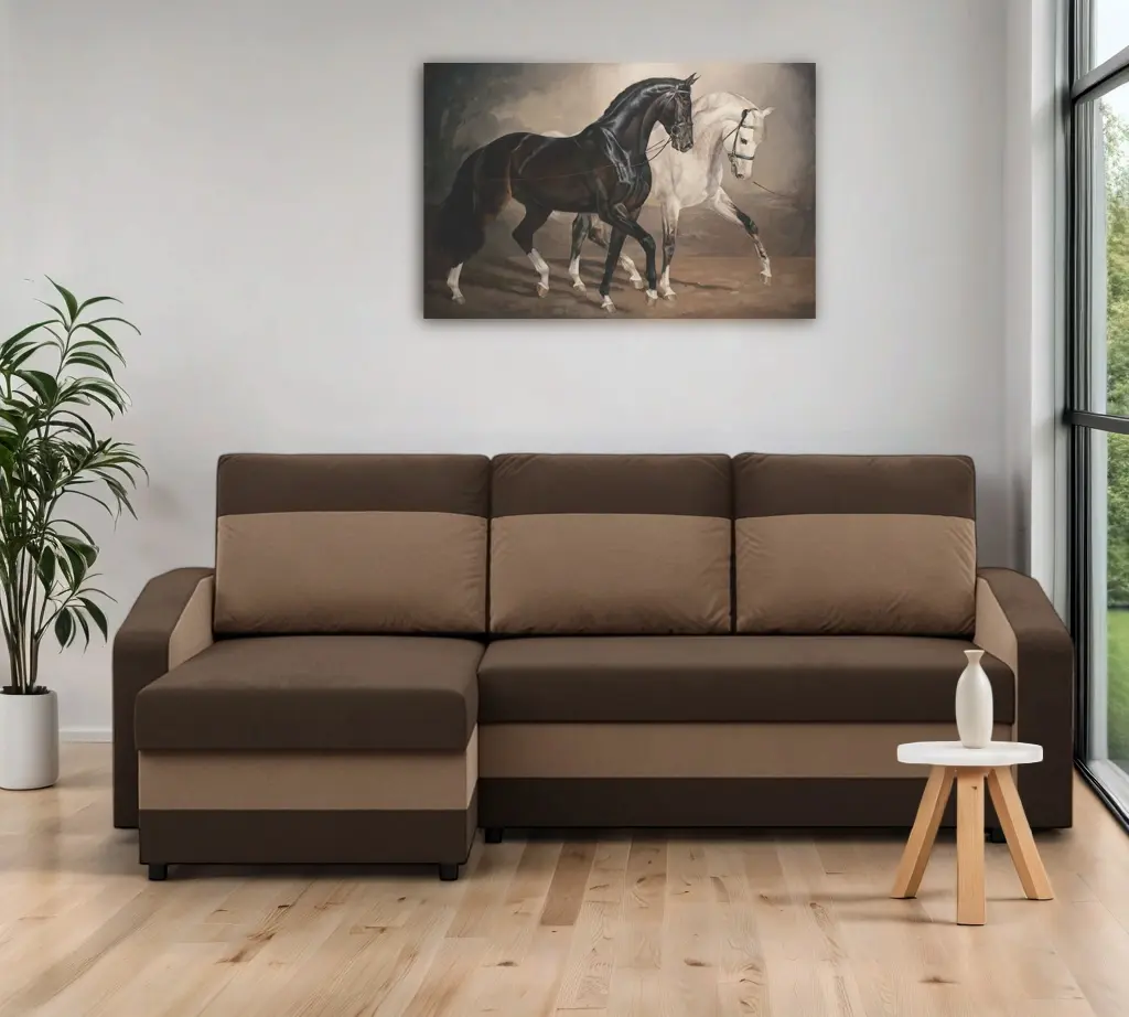 Диван угловой Magnifico Meble Orion LL Bonell Mikrofaza 20/Mikrofaza 48 Left (Brown/Cappuccino)