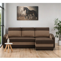 Canapea de colt Magnifico Meble Orion LL Bonell Mikrofaza 20/Mikrofaza 48 Right (Grey/Cappuccino)