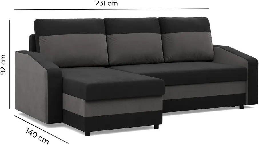 Диван угловой Magnifico Meble Orion LL Bonell Mikrofaza 20/Mikrofaza 48 Right (Grey/Cappuccino)