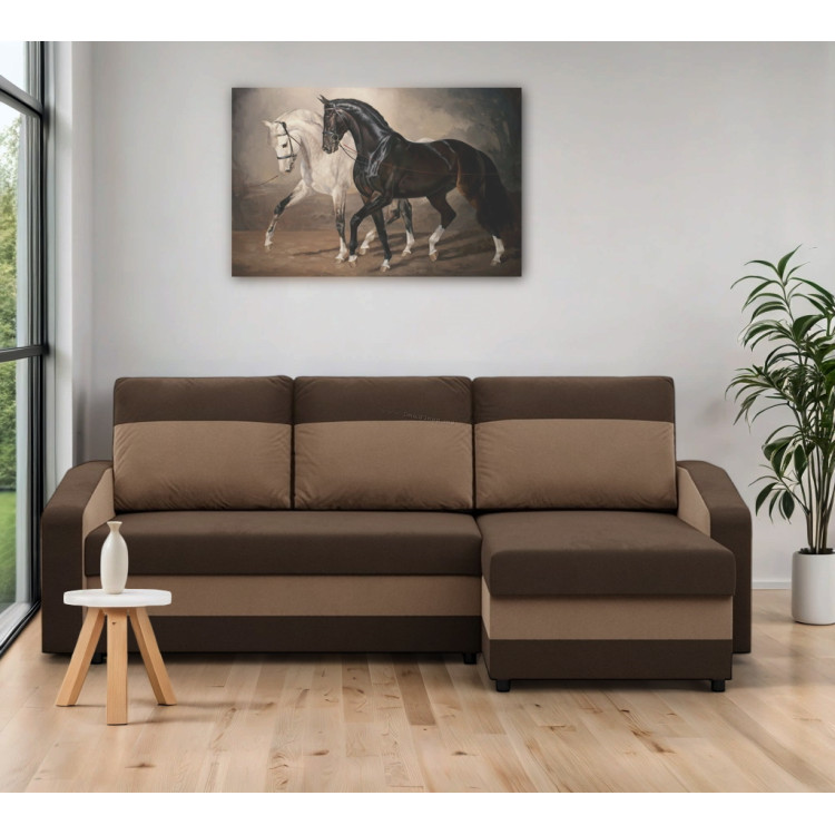 Диван угловой Magnifico Meble Orion LL Bonell Mikrofaza 20/Mikrofaza 48 Right (Grey/Cappuccino)