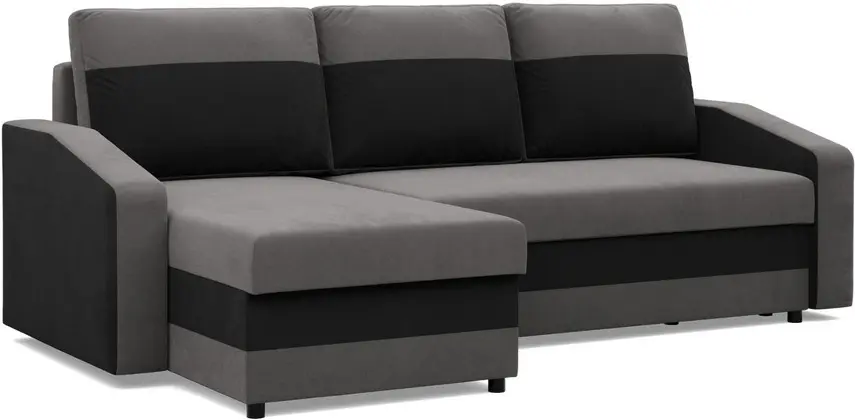 Canapea de colt Magnifico Meble Orion LL Bonell Mikrofaza 27/Mikrofaza 15 Left (Grey/Black)