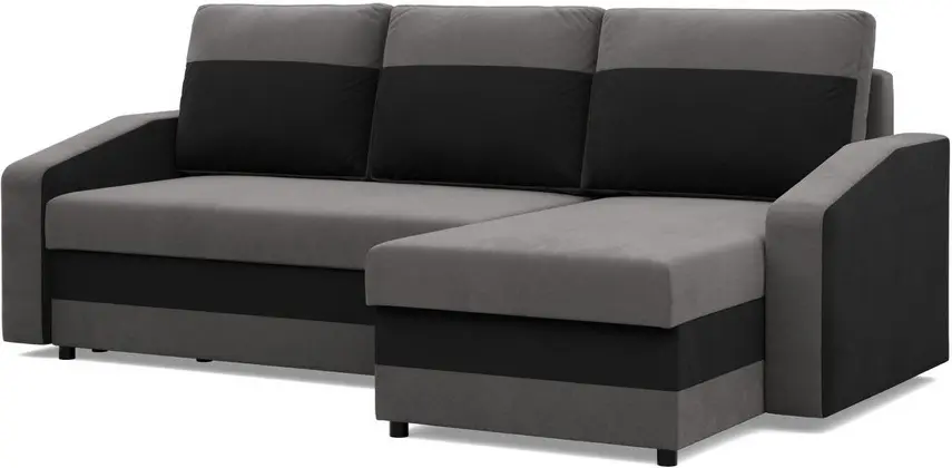 Canapea de colt Magnifico Meble Orion LL Bonell Mikrofaza 27/Mikrofaza 15 Right (Grey/Black)