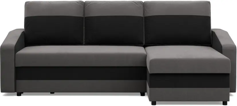 Canapea de colt Magnifico Meble Orion LL Bonell Mikrofaza 27/Mikrofaza 15 Right (Grey/Black)