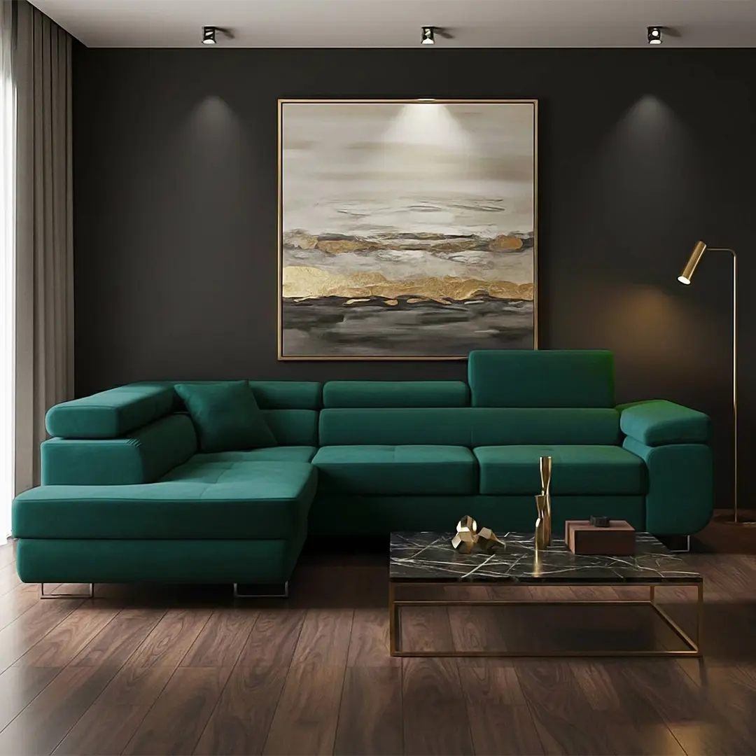 Диван угловой Magnifico Meble Rigatto Kronos 19 Left (Bottle Green)