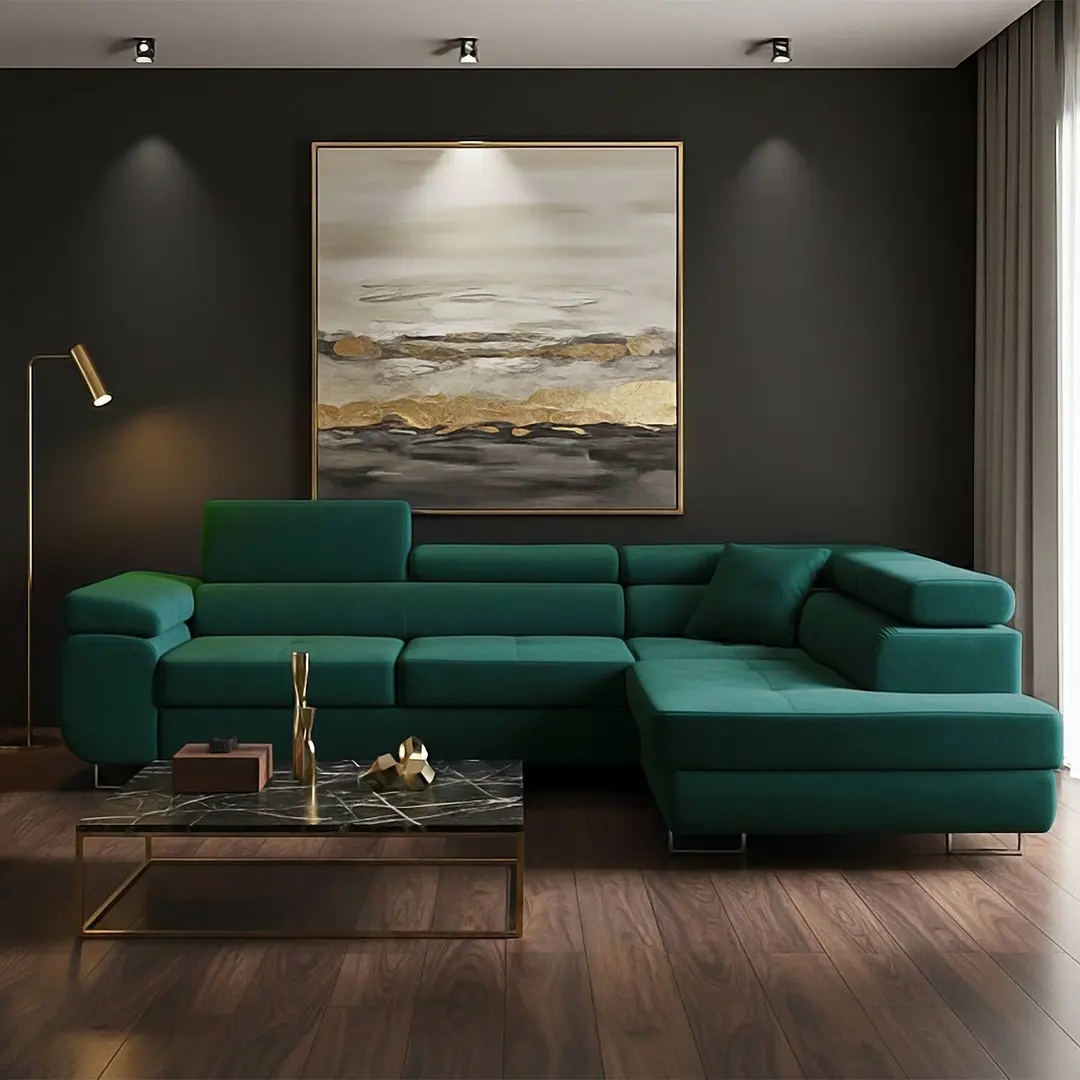 Диван угловой Magnifico Meble Rigatto Kronos 19 Right (Bottle Green)