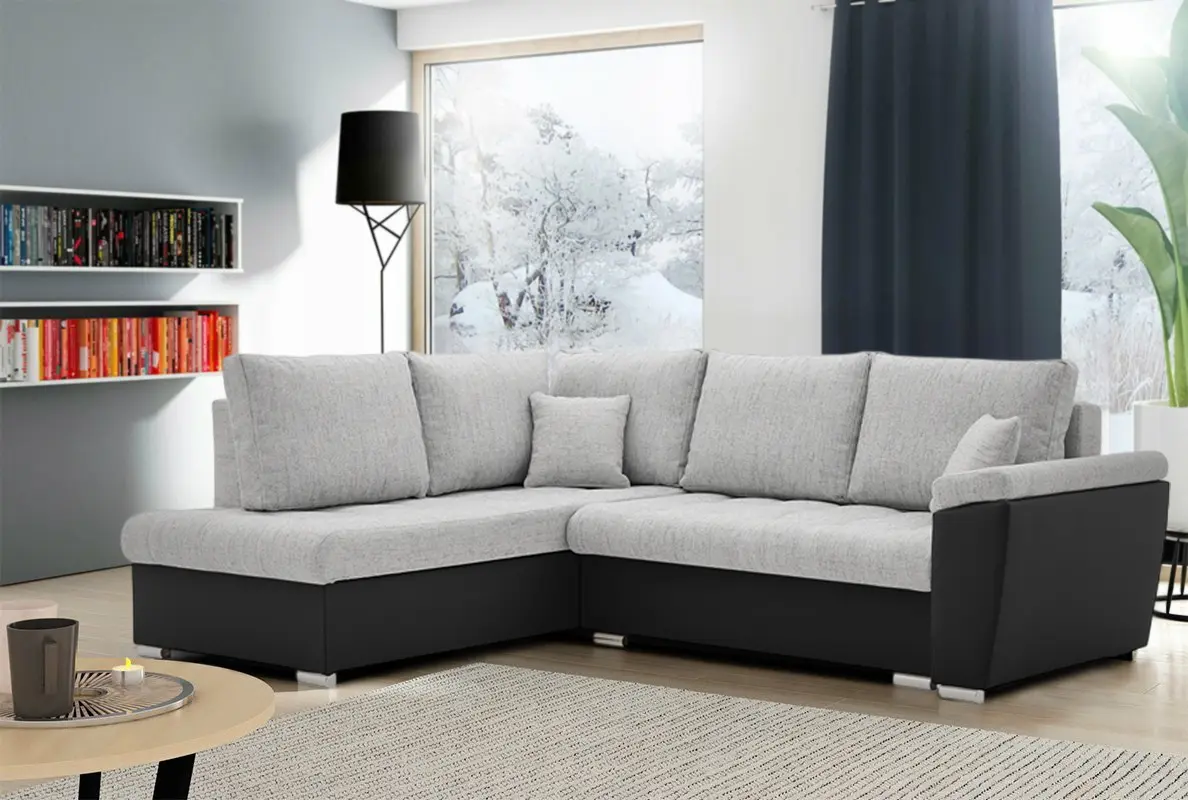 Canapea de colt Magnifico Meble Vegas 245/190 Lawa 09/Real 11 Left (Light Grey/White)