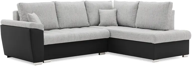 Canapea de colt Magnifico Meble Vegas 245/190 Lawa 09/Real 11 Right (Light Grey/Black)