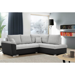 Canapea de colt Magnifico Meble Vegas 245/190 Lawa 09/Real 11 Right (Light Grey/Black)