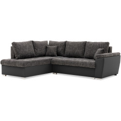 Canapea de colt Magnifico Meble Vegas 245/190 Lawa 17/Real 11 Left (Dark Grey/Black) Thumb