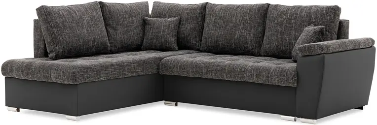 Canapea de colt Magnifico Meble Vegas 245/190 Lawa 17/Real 11 Left (Dark Grey/Black)